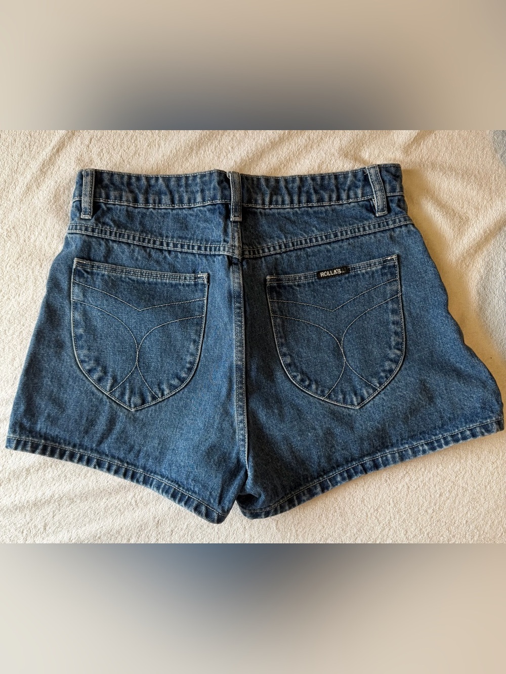 Rolla’s Classic High-Rise Denim Shorts in Dark Blue - Picture 2 of 3